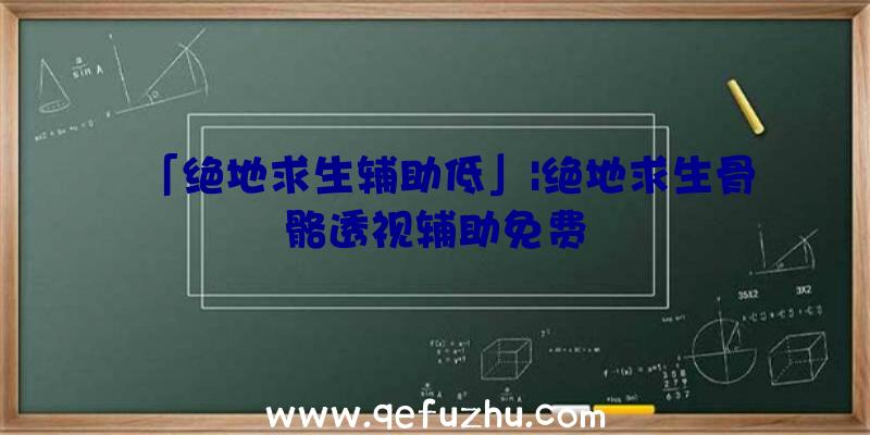 「绝地求生辅助低」|绝地求生骨骼透视辅助免费